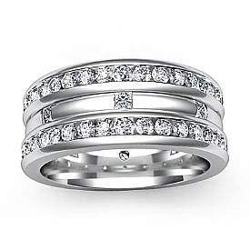 1.75 Ct Princess Round Diamond Wedding Eternity Ring W Gold