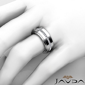 1.70 Ct Princess Diamond Man Eternity Wedding Band Gold
