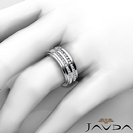 2.50 Ct Round Princess Diamond Man Eternity Wedding Band Gold