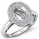 0.36 Ct Round Diamond Engagement Ring Semi Mount 14K White Gold