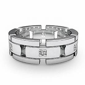 0.60 CT Princess Diamond Man Eternity Wedding Band 14k White Gold.