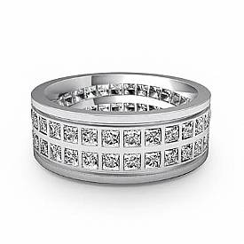 3 CT Princess Diamond Man Eternity Wedding Band Gold.
