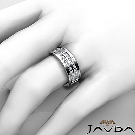 3 CT Princess Diamond Man Eternity Wedding Band Gold.