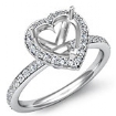 1.0 Ct Round Pave Diamond Vintage Engagement Ring Setting 14k Gold