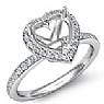 1.0 Ct Round Pave Diamond Vintage Engagement Ring Setting 14k Gold
