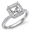 1.0 Ct Round Pave Diamond Vintage Engagement Ring Setting 14k Gold