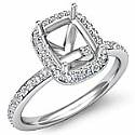 1.0 Ct Round Pave Diamond Vintage Engagement Ring Setting 14k Gold