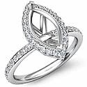 1.0 Ct Round Pave Diamond Vintage Engagement Ring Setting 14k Gold