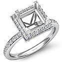 1.0 Ct Round Pave Diamond Vintage Engagement Ring Setting 14k Gold