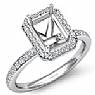1.0 Ct Round Pave Diamond Vintage Engagement Ring Setting 14k Gold