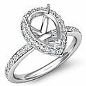 1.0 Ct Round Pave Diamond Vintage Engagement Ring Setting 14k Gold