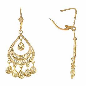 14k Yellow Gold Chandelier Earrings