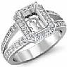 0.55 CT Diamond Engagement Ring Emerald Setting 14k WG
