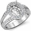 0.55 CT Diamond Engagement Ring Oval Setting 14k WG