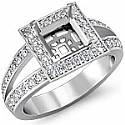 0.55 CT Diamond Engagement Ring Princess Setting 14k WG