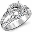 0.55 CT Diamond Engagement Ring Round Setting 14k WG