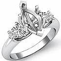0.50Ct Pear Cut Diamond 3 Stone Ring Marquise Setting 14 Gold