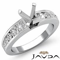 0.70Ct Diamond Solitaire Engagement Round Semi Mount Ring Setting 14k White Gold