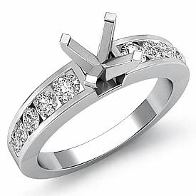 0.70Ct Diamond Solitaire Engagement Round Semi Mount Ring Setting 14k White Gold