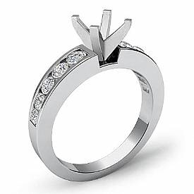 0.70Ct Diamond Solitaire Engagement Round Semi Mount Ring Setting 14k White Gold