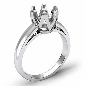 4.5g Diamond Solitaire Engagement Setting 18k W Gold 6 Prong Semi Mount Ring
