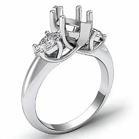 0.50Ct Pear Cut Diamond 3 Stone Ring Marquise Setting 14 Gold