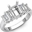 1.50CT Emerald Cut 5 Stone Diamond Anniversary Ring 14k W Gold