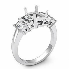 1.50CT Emerald Cut 5 Stone Diamond Anniversary Ring 14k W Gold