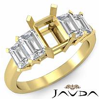 Emerald Cut Five 5 Stone Diamond Engagement Ring 18k Gold Yellow Semi Mount  (1.5Ct. tw.)