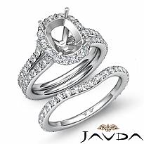 1.80Ct Cushion Diamond Semi Mount Engagement Wedding Ring Bridal Set 14k Wh Gold