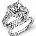 1.80 Ct Diamond Engagement Ring Bridal Set Heart Setting 14k Gold