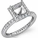 0.55 Ct Diamond Engagement Ring Princess Setting 14k White Gold