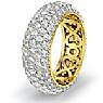 Round Eternity Wedding Ring Diamond Anniversary Band  14k Gold Yellow (3.95Ct. tw.)
