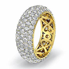 Round Eternity Wedding Ring Diamond Anniversary Band  14k Gold (3.95Ct. tw.)