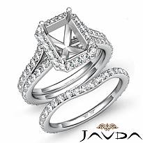 1.7Ct Radiant Diamond Semi Mount Engagement Wedding Ring Bridal Set 14k Wh Gold