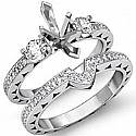 1.35 Ct Vintage Diamond Engagement Ring Marquise Bridal Set 14k Gold