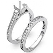 0.85Ct Princess Diamond Engagement Ring Setting Bridal Set 14k Gold