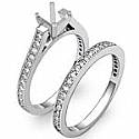 0.85Ct Princess Diamond Engagement Ring Setting Bridal Set 14k Gold