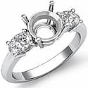0.50CT Round Diamond 3 Stone Anniversary Ring Setting 14k WG