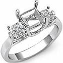 0.60CT Princess Cut Diamond 3 Stone Engagement RIng Setting 14K WG
