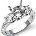 0.40Ct Round Diamond 3 Stone Engagement Ring Setting 14k W Gold