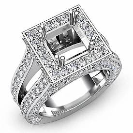 2.50Ct Round Diamond Engagement Ring Princess Setting <Metal>
