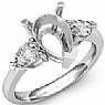 0.50Ct Pear Cut Diamond 3 Stone Anniversary Ring Setting 14k W Gold