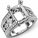 1.25 Ct Princess Round Diamond Engagement Ring Radiant Setting 14k WG