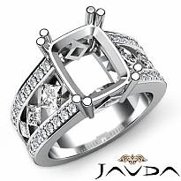 1.25Ct Princess Round Diamond Engagement Ring Radiant Semi Mount 14k White Gold