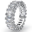 4.5 CT Emerald Cut Diamond Eternity Wedding band W Gold