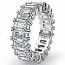 4.5 CT Emerald Cut Diamond Eternity Wedding band W Gold