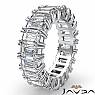 Emerald Cut Diamond Duet Prong Eternity Wedding Women Band Ring 14k WGold 4.5Ct