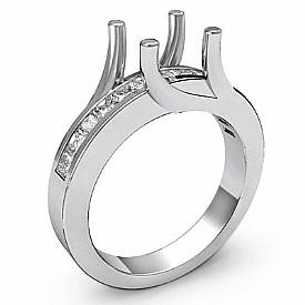 0.50Ct Princess Diamond Engagement Ring Setting 14k Gold Band