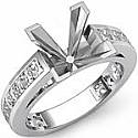 1.20 CT Princess Diamond Engagement Ring Setting 14k W Gold